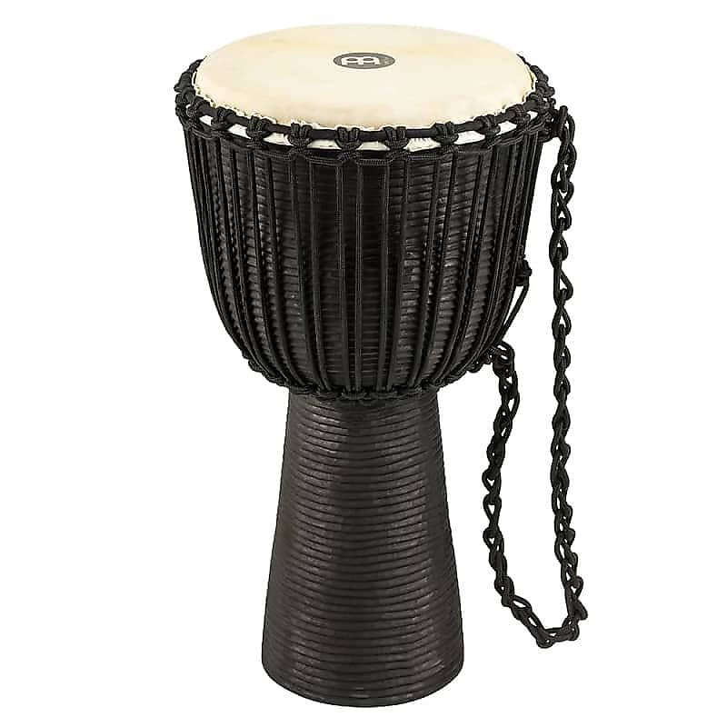 Djembe de madera negra afinado con cuerda Meinl HDJ3-XL de 13" de la serie Headliner, serie Black River